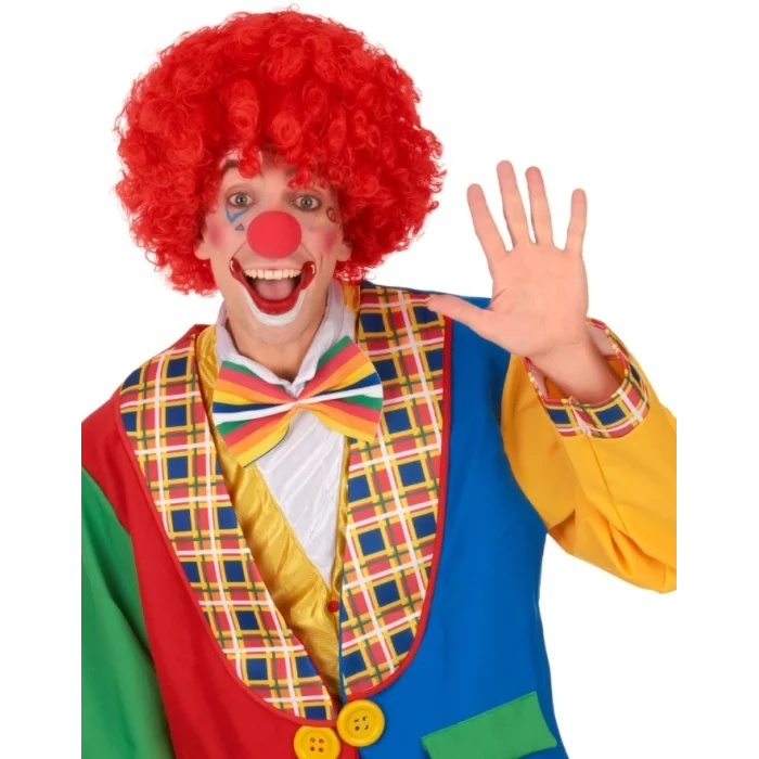 BUĞZ Kırmızı Renk Kıvırcık Afro Bonus Peruk