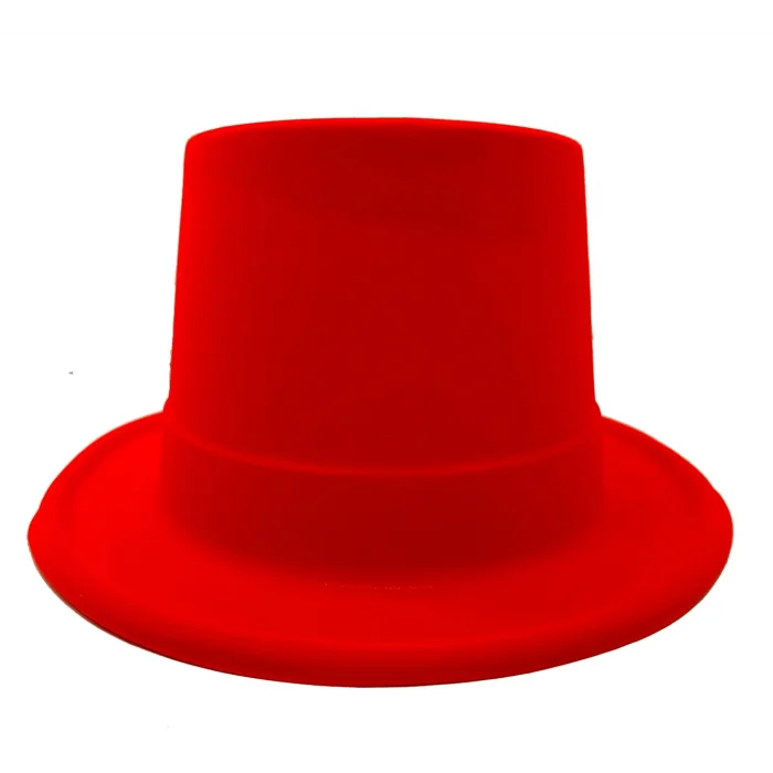 BUĞZ Kırmızı Renk Plastik Nubuk Kadife Flok Kaplama Fötr Şapka 11 Cm - Lisinya
