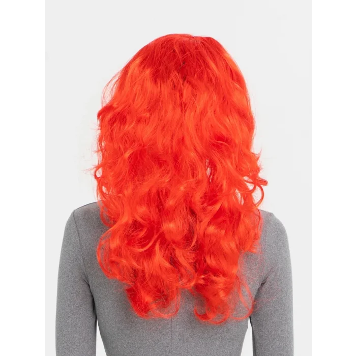 BUĞZ Kırmızı Renk Uzun Dalgalı Parti Peruğu