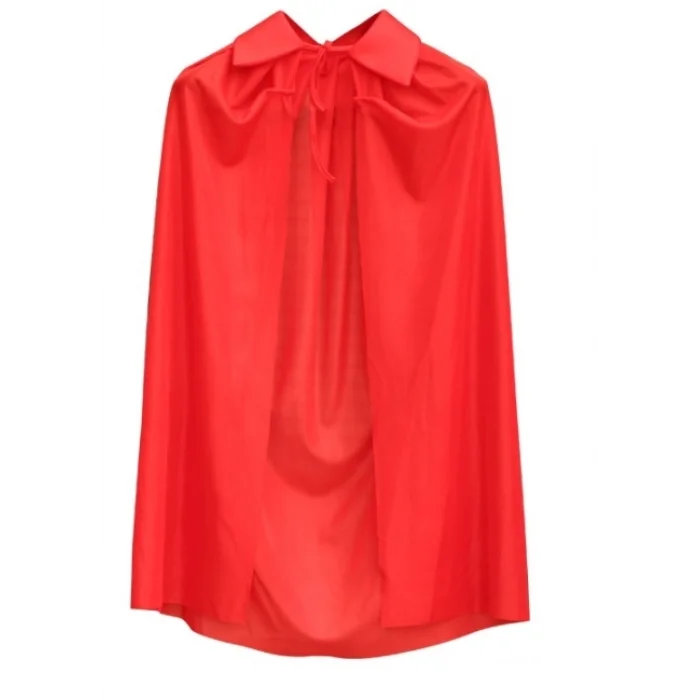  Kırmızı Renk Yakalı Pelerin Çocuk Boy 90 cm