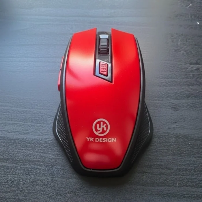 BUĞZ Kırmızı Renkli Baş Parmak Destekli Ergonomik Sessiz Kablosuz Mouse – USB Alıcılı, Ofis ve Oyun İçin Konforlu Bilgisayar Faresi MS6300