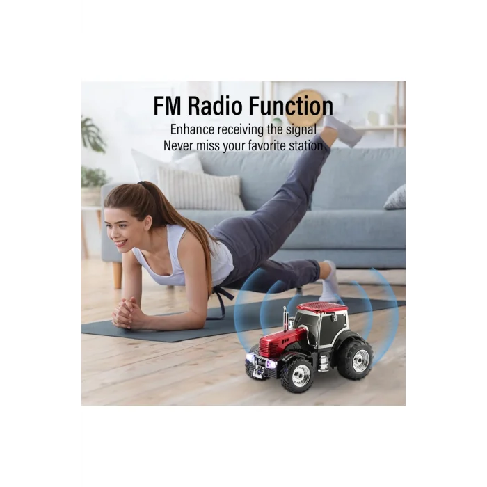 BUĞZ Kırmızı şarjlı nostaljik traktör araba bluetooth hoparlör FM radyo SD kart USB AUX 2 yıl garantili
