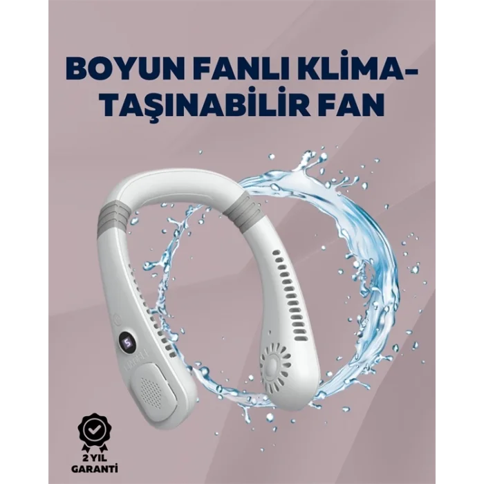  Kişisel Klima Fanı | 360° Dairesel Hava Akışı, Bladeless Tasarım, 5 Rüzgar Hızı, Taşınabilir ve Sessiz