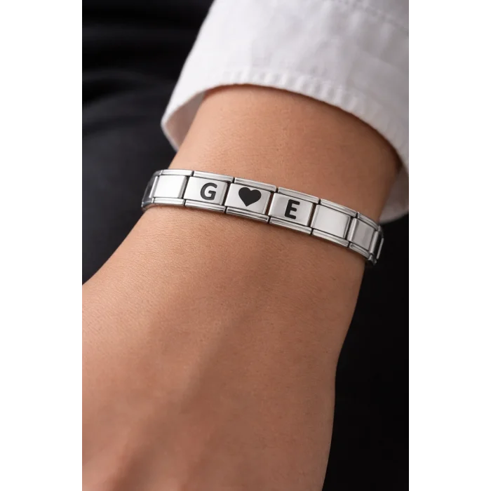BUĞZ Kişiselleştirilebilir Çelik Bileklik – Harfli Charm Modüllü Paslanmaz Çelik Bileklik – İsim Yazılı Özel Tasarım