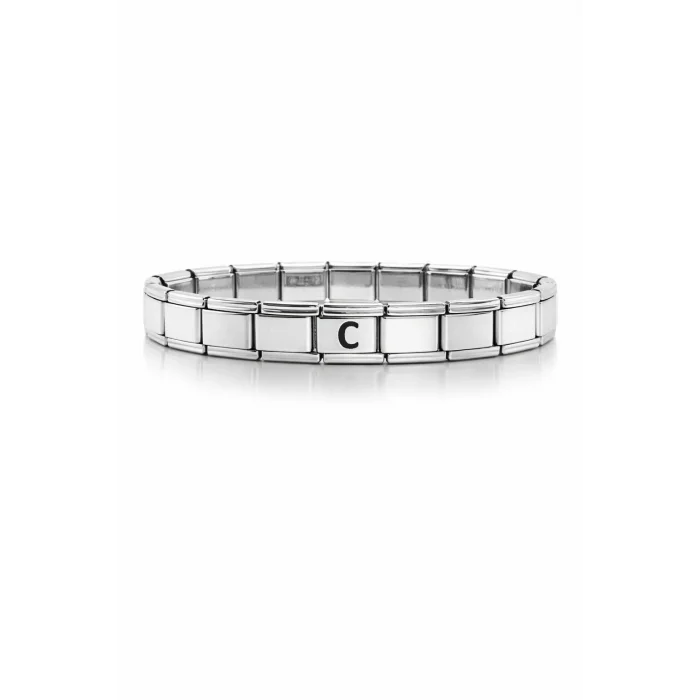 BUĞZ Kişiye Özel C Harfli Çelik Bileklik – Paslanmaz Çelik İtalyan Model Harfli Bilezik