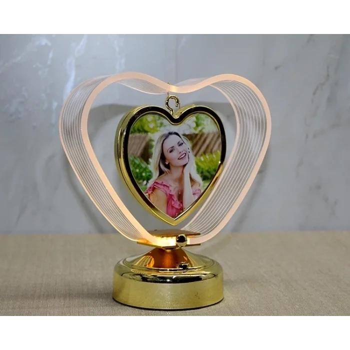 BUĞZ Kişiye Özel Fotoraf Alanli Kalpli Led Çerceve Alk4450