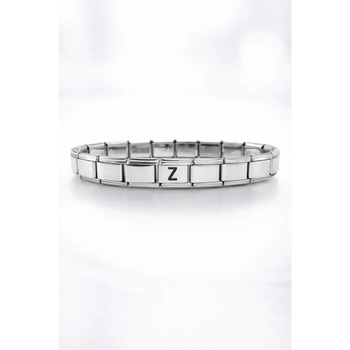 BUĞZ Kişiye Özel Z Harfli Çelik Bileklik – Paslanmaz Çelik Bileklik, Zarif Minimal Harf Bileklik