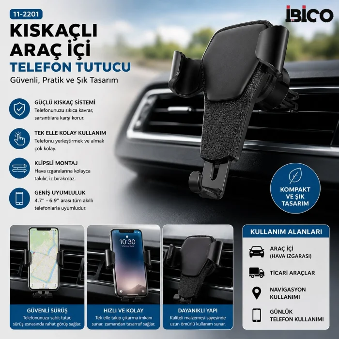 BUĞZ Kıskaçlı Araç İçi Telefon Tutucu Bx40