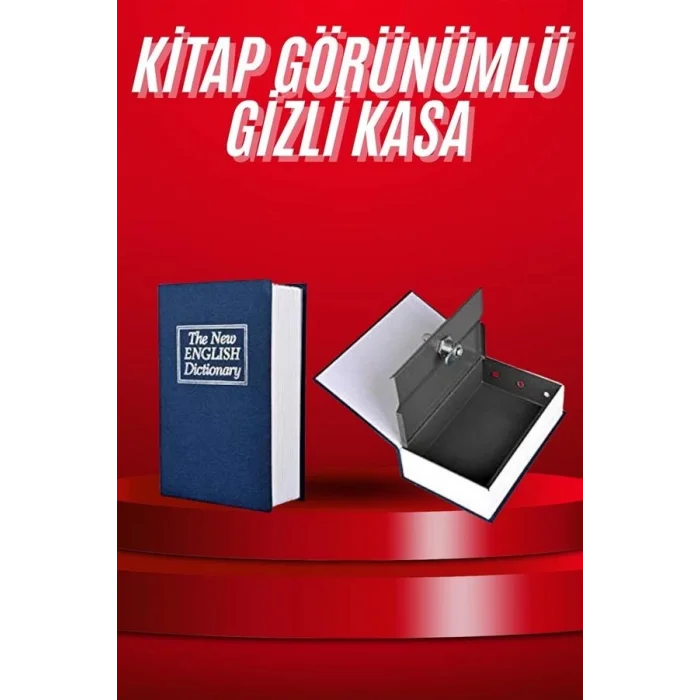  Kitap Görünümlü Gizli Kasa Büyük Boy Anahtarlı Kilitli Para Kasası