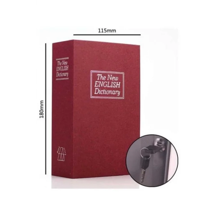  Kitap Görünümlü Gizli Kasa Büyük Boy Anahtarlı Kilitli Para Kasası