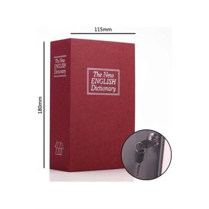 BUĞZ Kitap Görünümlü Gizli Kasa Büyük Boy Anahtarlı Kilitli Para Kasası - Lisinya