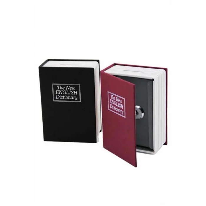 BUĞZ Kitap Görünümlü Gizli Kasa Büyük Boy Anahtarlı Kilitli Para Kasası - Lisinya