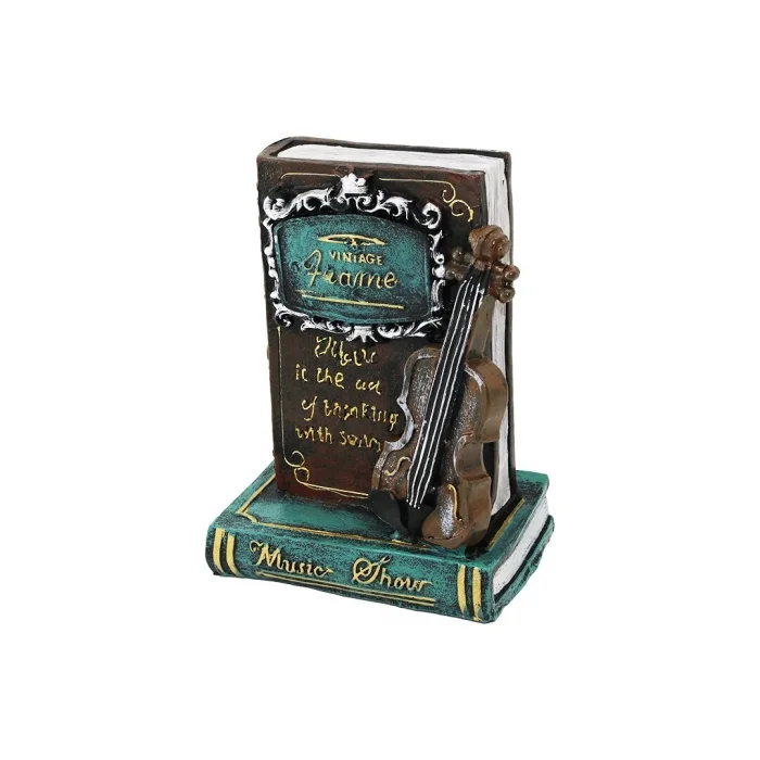 BUĞZ Kitap ve Keman Tasarımlı Biblo Kumbara - Vintage Model - Dekoratif Obje