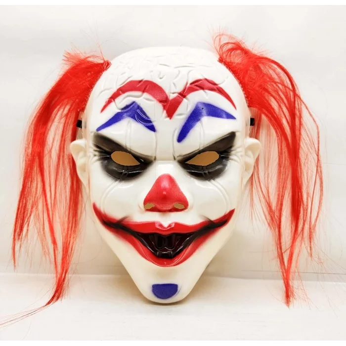 BUĞZ Kızıl Saçlı Joker Palyaço Maskesi Bx40