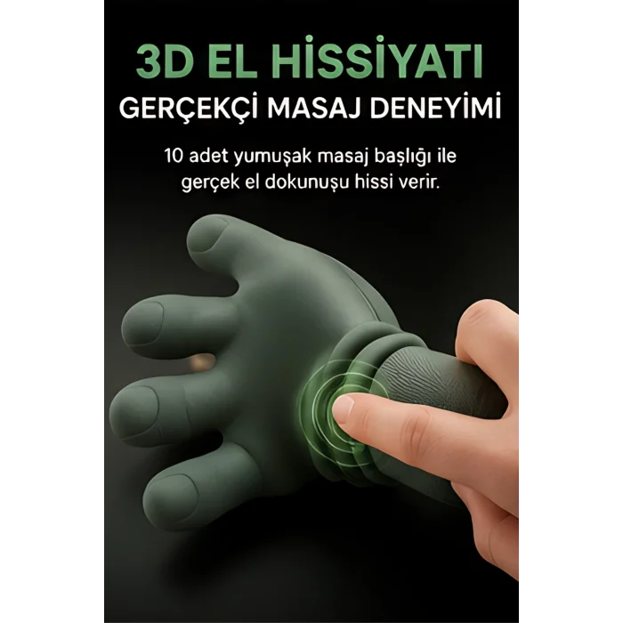 BUĞZ Kızılötesi Isıtmalı Avuç İçi Boyun Omuz Sırt Masaj Aleti Şarjlı 3D Yoğurma Etkili