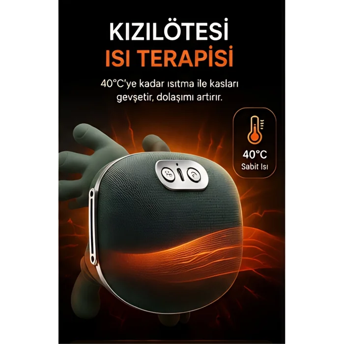 BUĞZ Kızılötesi Isıtmalı Avuç İçi Boyun Omuz Sırt Masaj Aleti Şarjlı 3D Yoğurma Etkili