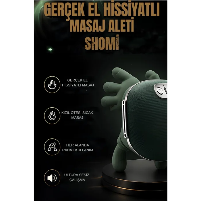 BUĞZ Kızılötesi Isıtmalı Avuç İçi Boyun Omuz Sırt Masaj Aleti Şarjlı 3D Yoğurma Etkili