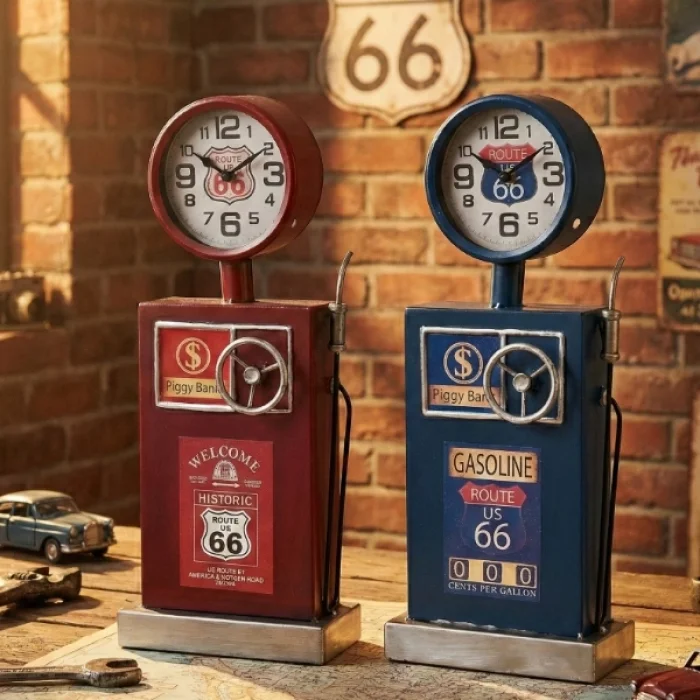 BUĞZ Klasik Benzinlik Tasarımlı Masaüstü Saat