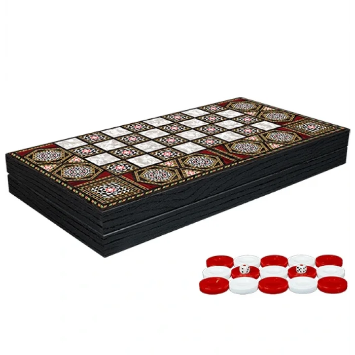 BUĞZ Klasik Sedef İşlemeli Tavla Model 1