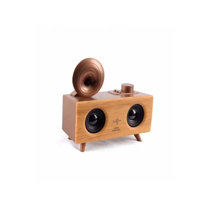 BUĞZ Klasik Tasarımlı Bluetooth Hoparlör ve Nostaljik Radyo, Kahverengi Renk Seçeneği
