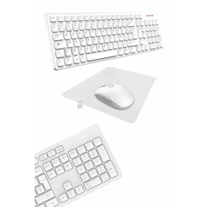  Klavye Mouse Seti Sessiz Kablosuz Türkçe TV  PC Uyumlu