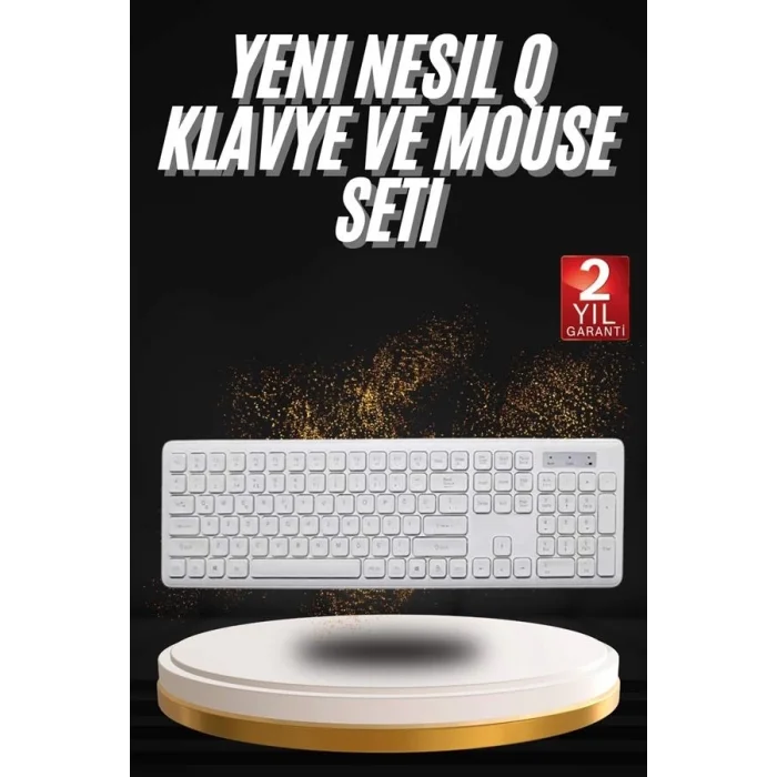  Klavye Mouse Seti Sessiz Kablosuz Türkçe TV  PC Uyumlu