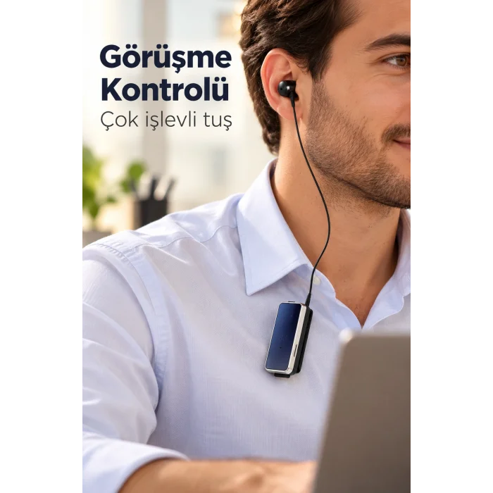 BUĞZ Klipsli Bluetooth Kulaklık Dijital Ekranlı Eller Serbest Görüşme - BUĞZ