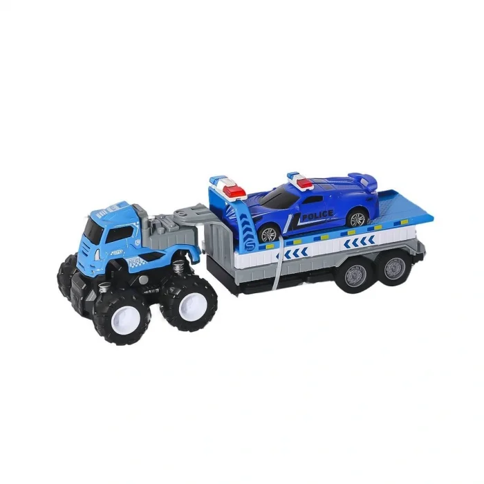BUĞZ KLX600-361 Sürtmeli Die Cast 4x4 Polis Arabası Taşıyıcılı -Vardem