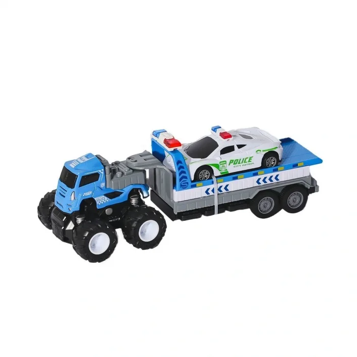BUĞZ KLX600-361 Sürtmeli Die Cast 4x4 Polis Arabası Taşıyıcılı -Vardem