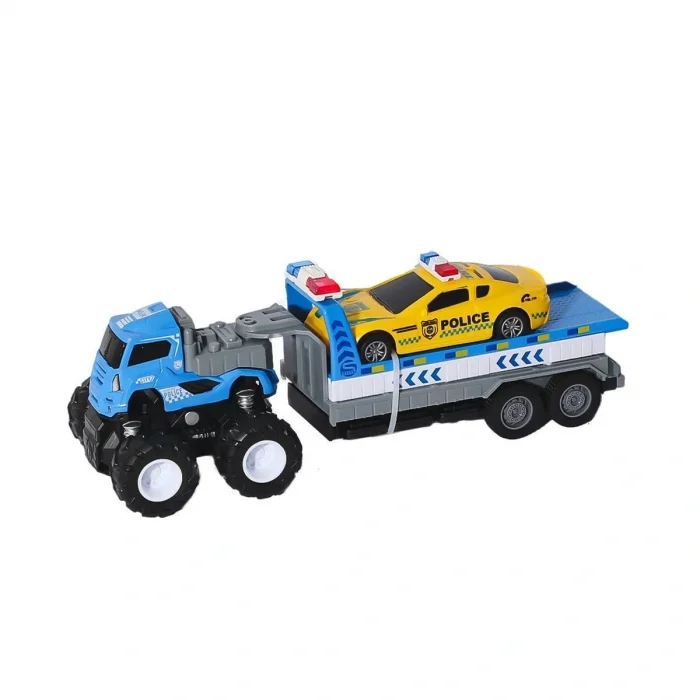 BUĞZ KLX600-361 Sürtmeli Die Cast 4x4 Polis Arabası Taşıyıcılı -Vardem