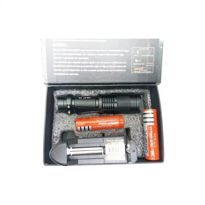 BUĞZ Km 87 Polis Tipi Zoomlu Şarjlı Metal Dağ Kamp Cep Feneri ( BUĞZ )