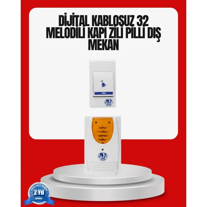 BUĞZ Kolay Kullanımlı Kablosuz Kapı Zili Şık ve Sade Tasarım