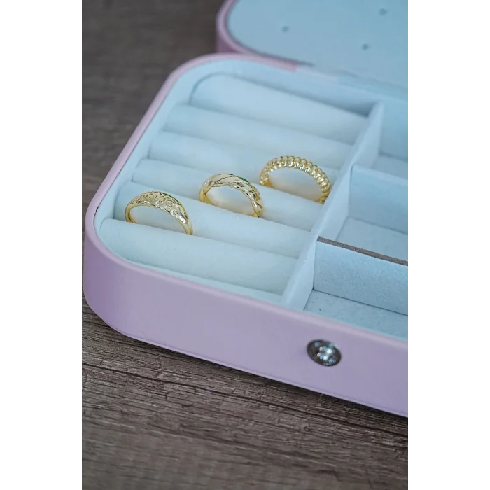 BUĞZ Kombin Yüzük Seti 3 Adet Birden Gold Renk