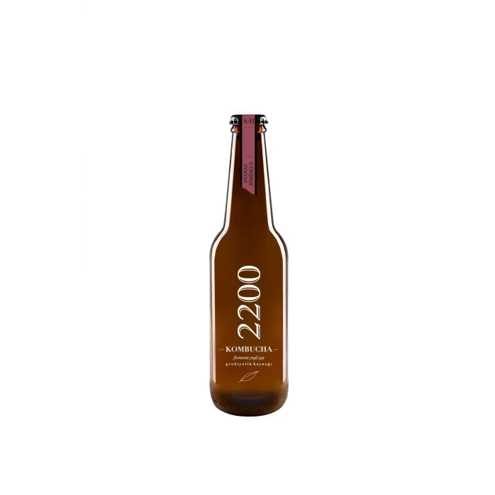BUĞZ Kombucha 2200 Ananas Hibiskus Fermente Yeşil Çay (330 ml)