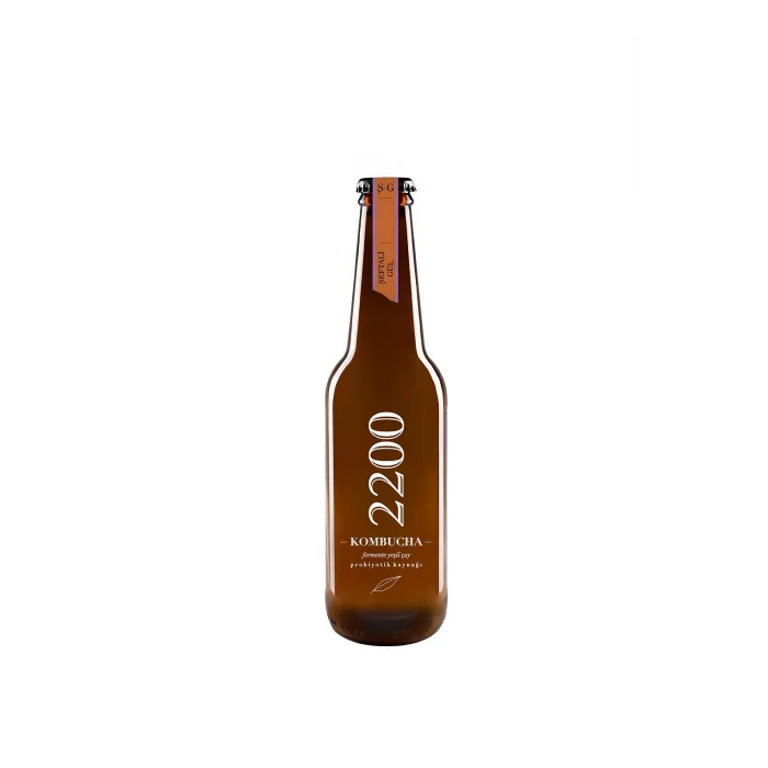 BUĞZ Kombucha 2200 Şeftali Gül Fermente Yeşil Çay (330 ml)
