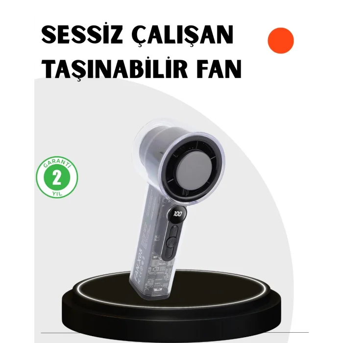  Kompakt Dijital Ekranlı Fan | 100 Seviye Hız + Sessiz Çalışma