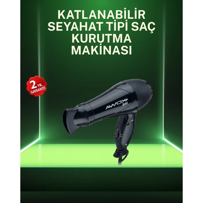 BUĞZ Kompakt Katlanabilir Saç Kurutma Makinesi Ev ve Seyahat Uyumlu