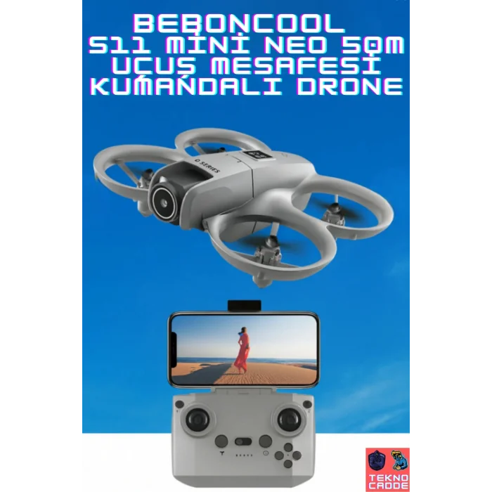 BUĞZ Kompakt Kumandalı Drone, 50 Metre Uçuş Mesafesi ve 480P Kamera Özelliği ile Gri Renk Seçeneği