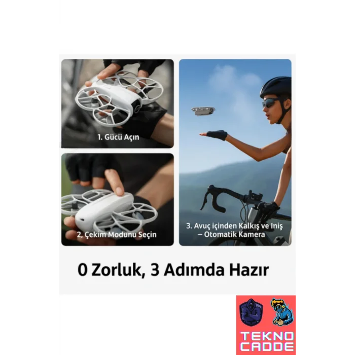 BUĞZ Kompakt Kumandalı Drone, 50 Metre Uçuş Mesafesi ve 480P Kamera Özelliği ile Gri Renk Seçeneği