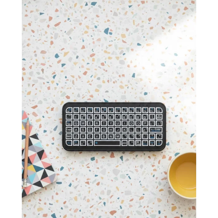 BUĞZ Kompakt Siyah RGB Işıklı Bluetooth Mini Klavye