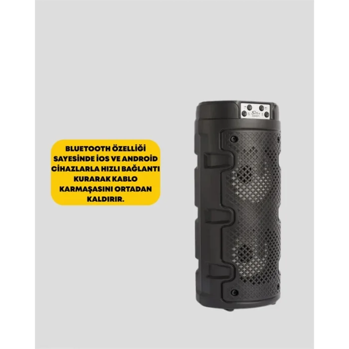 BUĞZ Kompakt Tasarım, Yüksek Ses Performansı – Çoklu Giriş Seçenekli Kablosuz Hoparlör (Bluetooth, USB, SD Kart, AUX)