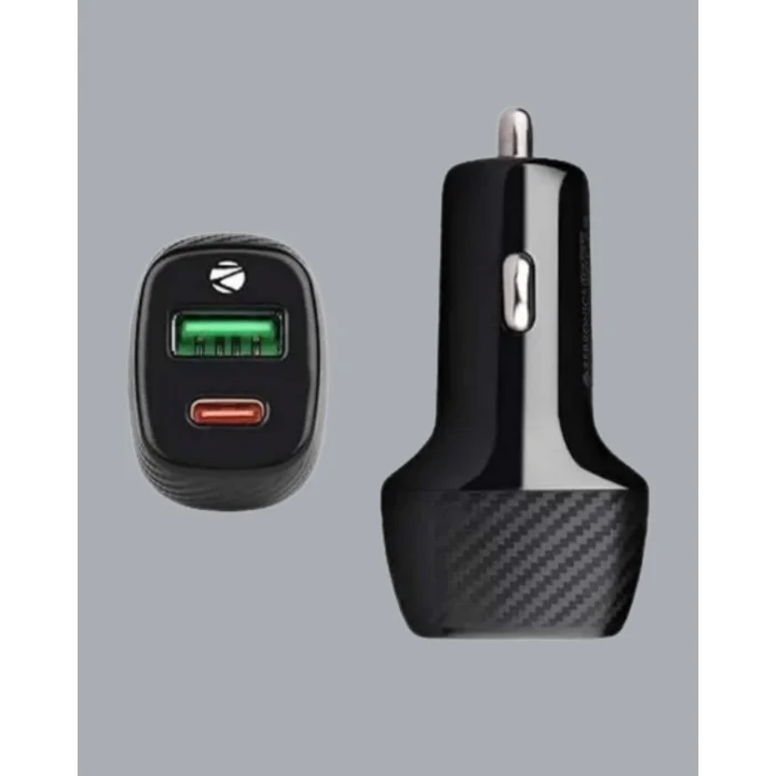 BUĞZ Kompakt Tasarımlı Type-C + USB Girişli Araç Şarj Başlığı