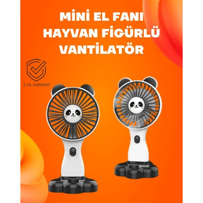  Kompakt Tasarımlı USB Şarjlı Mini Fan – Hayvan Figürlü Vantilatör