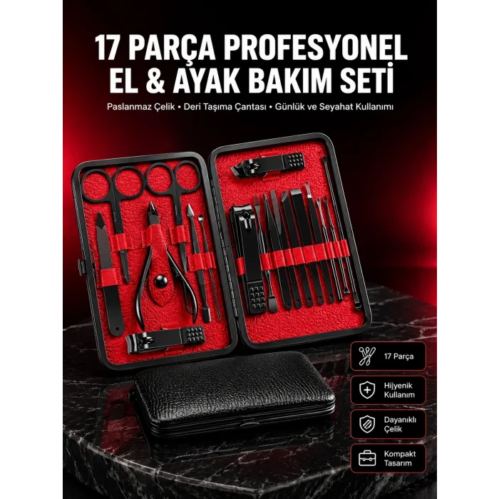 BUĞZ Kompakt ve Şık Tasarımlı 17 Parça Bakım Seti Yeni Nesil