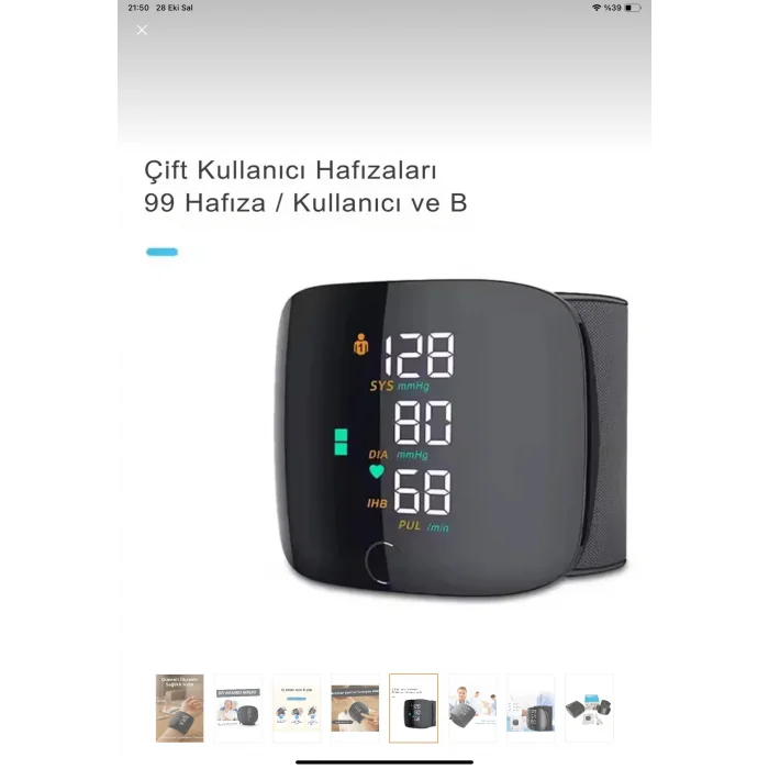 BUĞZ Konuşan Sesli Şarjlı Tansiyon Aleti Profil Kayıtlı Lcd Dokunmatik Ekran