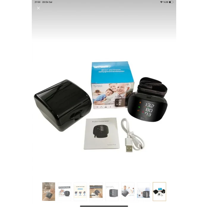 BUĞZ Konuşan Sesli Şarjlı Tansiyon Aleti Profil Kayıtlı Lcd Dokunmatik Ekran