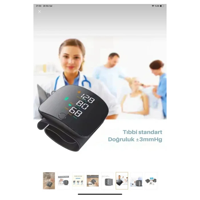 BUĞZ Konuşan Sesli Şarjlı Tansiyon Aleti Profil Kayıtlı Lcd Dokunmatik Ekran