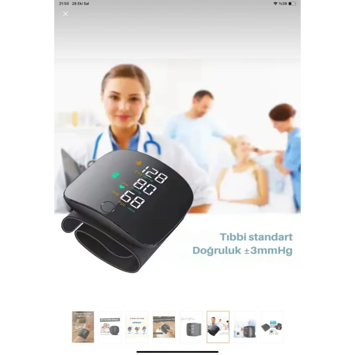 BUĞZ Konuşan Sesli Şarjlı Tansiyon Aleti Profil Kayıtlı Lcd Dokunmatik Ekran