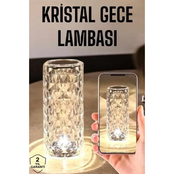 BUĞZ Kristal Dokunmatik Ve Kumandalı Masa Ve Gece lambası
