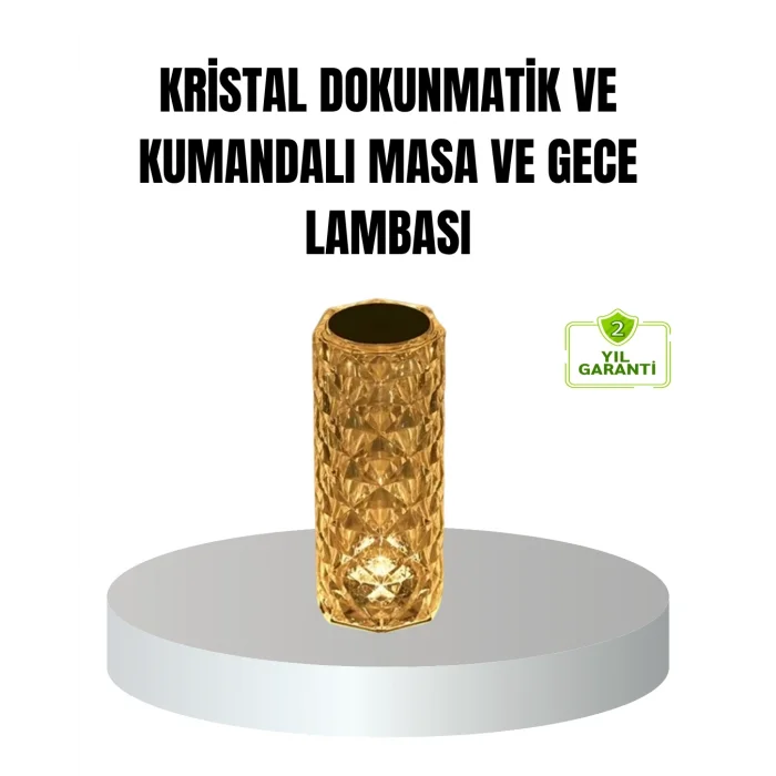 BUĞZ Kristal RGB LED’li Kumandalı Masa ve Gece Lambası – Renkli Işık Modlarıyla Şık Dekoratif Aydınlatma